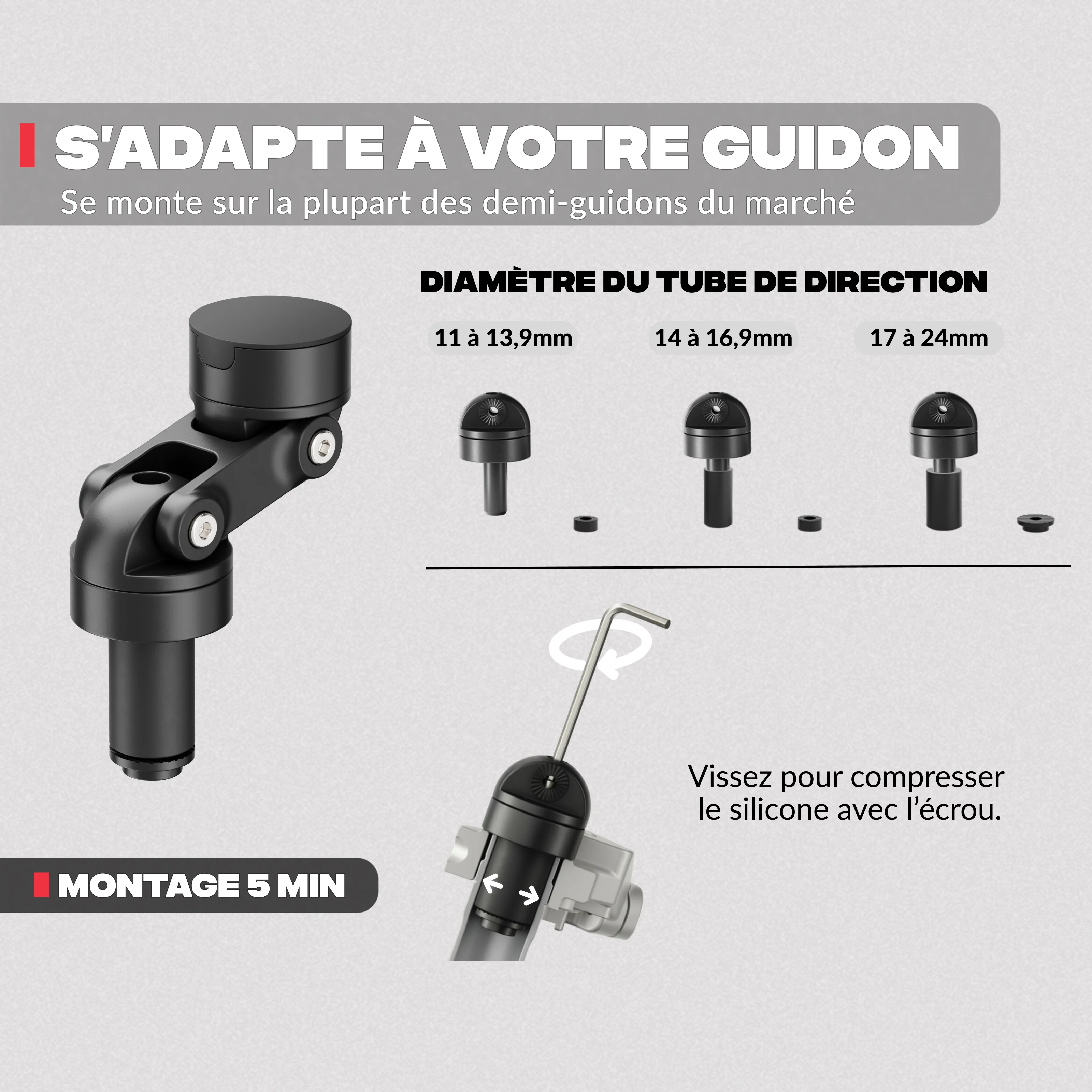 Support téléphone pour demi-guidon MINI BOOST - Image 3